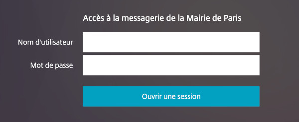 Accès au webmail intraparis sur webmail.apps.paris.fr