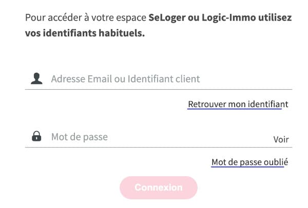 Connexion à mon compte My Se Loger Pro