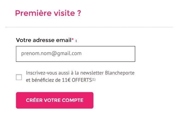 Créer mon compte Blanche Porte