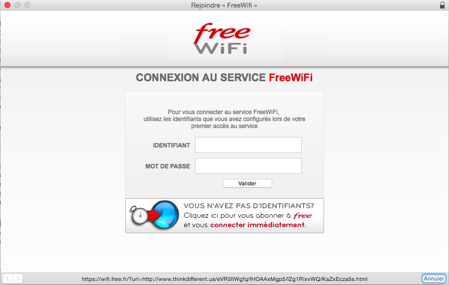 Identifiant FreeWifi_Secure : connexion au freewifi