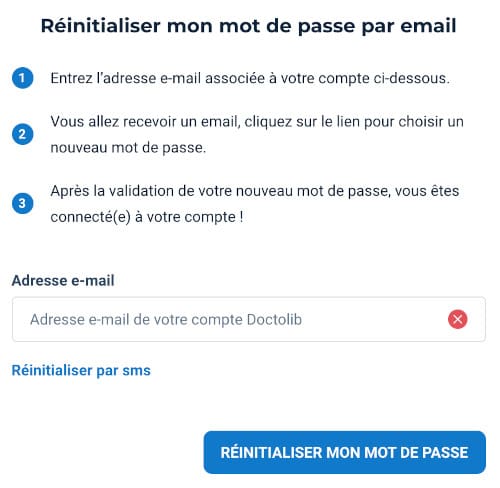 Mot de passe oublié : réinitialisation du code secret