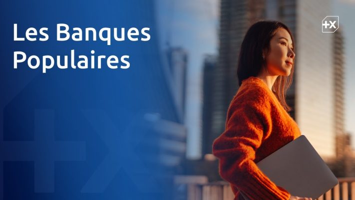 Façade d'une agence Banque Populaire Grand Ouest dans une ville de l'Ouest