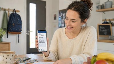 Interface de l'application Klassly utilisée pour la communication école famille