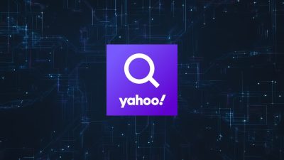 Écran de recherche Yahoo Search sur un ordinateur portable