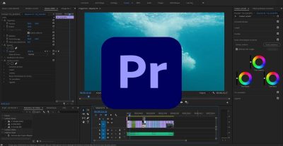 Interface de montage vidéo Adobe Premiere Pro CC 2018 avec timeline et aperçu
